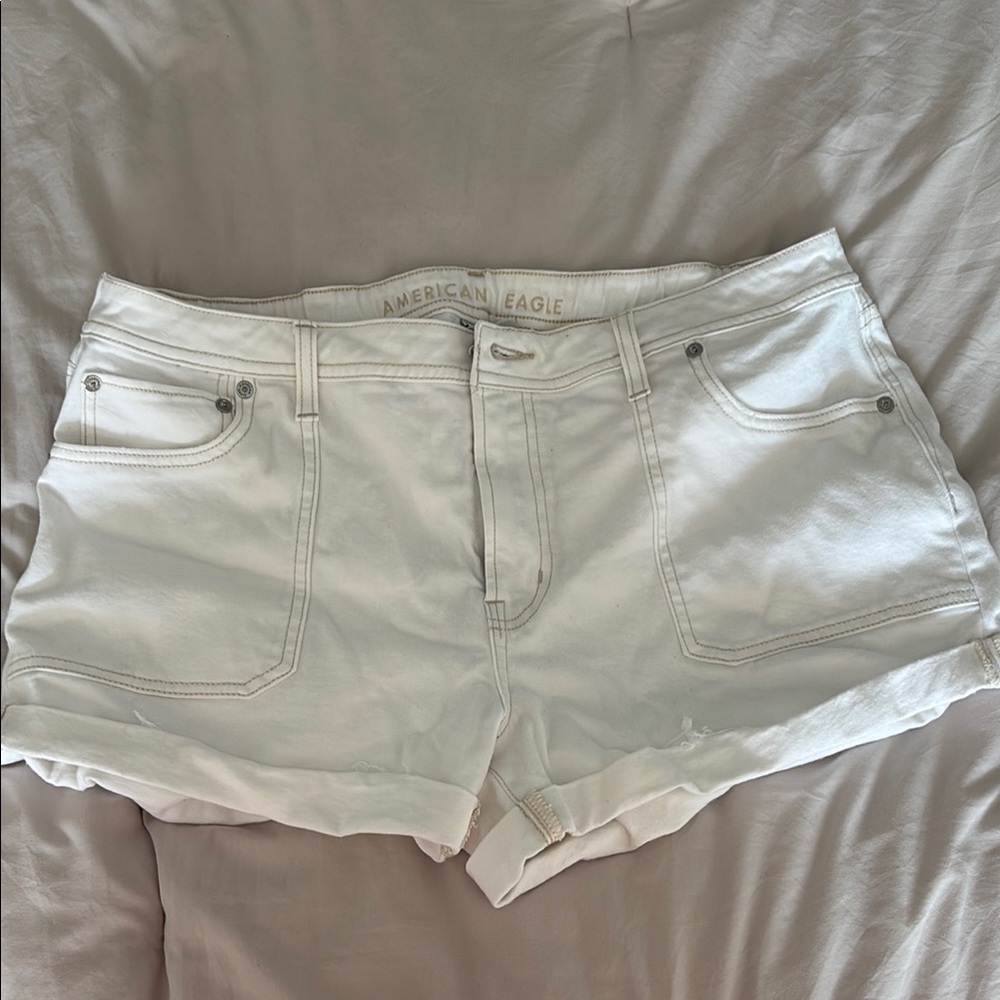 American Eagle White Denim Shorts